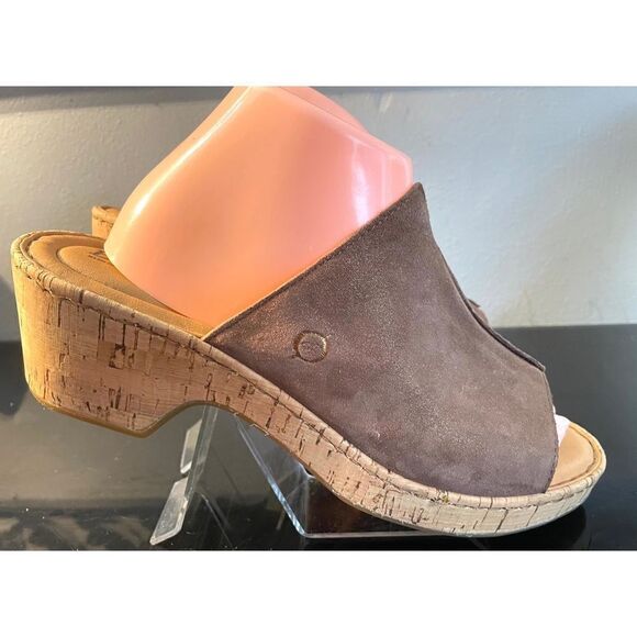 Born, Asho New Cork Heel Bronze Women’s Sandals Size 11 Medium. - Picture 4 of 11